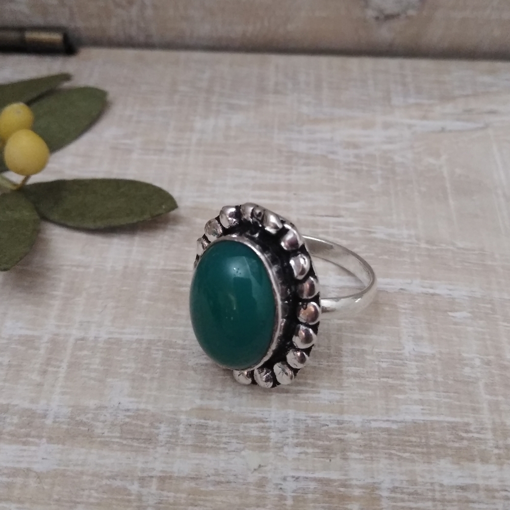 2 RING SET SILVER-STONE NWOT - Picture 3 of 10